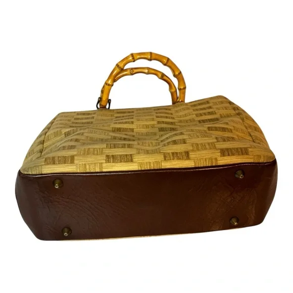 Vintage Isabella Fiore Handbags Bag Country Tan Beaded Pig Red Bandana Purse - Picture 7 of 8